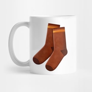 Autumn cozy socks in burgundy color Mug